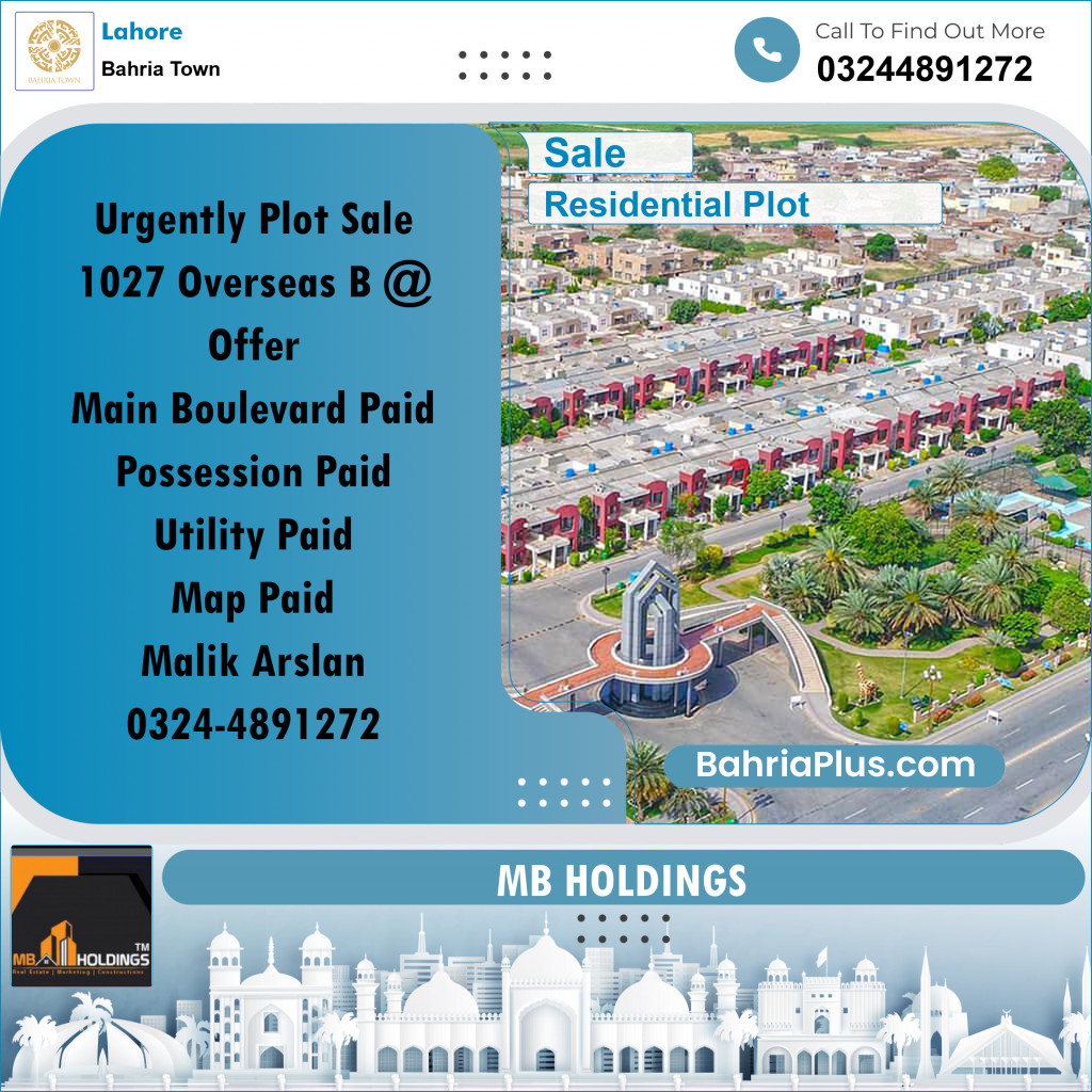 Residential Plot for Sale in Bahria Town, Lahore - (BP-197679)