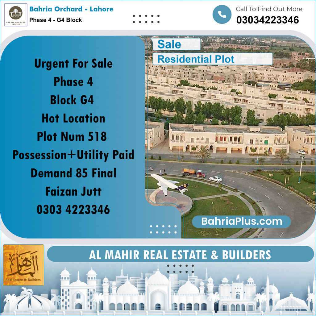 Residential Plot for Sale in Phase 4 - G4 Block -  Bahria Orchard, Lahore - (BP-197683)