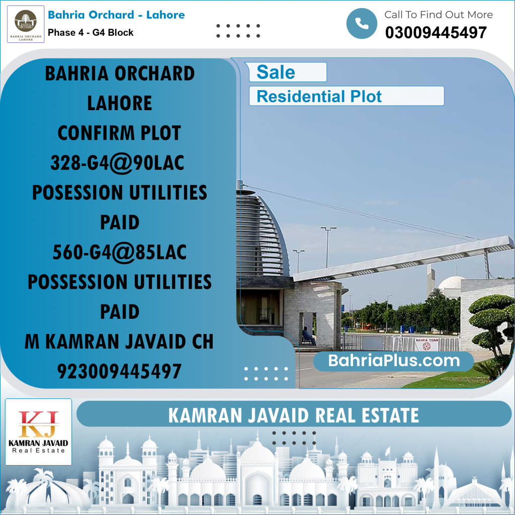 Residential Plot for Sale in Phase 4 - G4 Block -  Bahria Orchard, Lahore - (BP-197706)