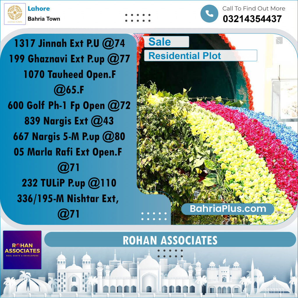 Residential Plot for Sale in Bahria Town, Lahore - (BP-197713)