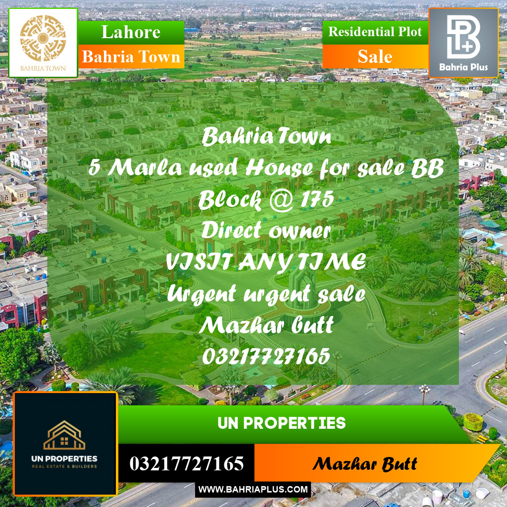 Residential Plot for Sale in Bahria Town, Lahore - (BP-197738)