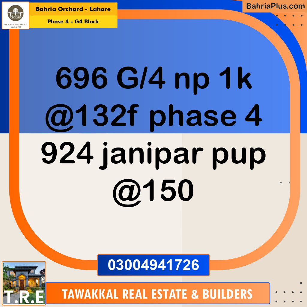 Residential Plot for Sale in Phase 4 - G4 Block -  Bahria Orchard, Lahore - (BP-197746)