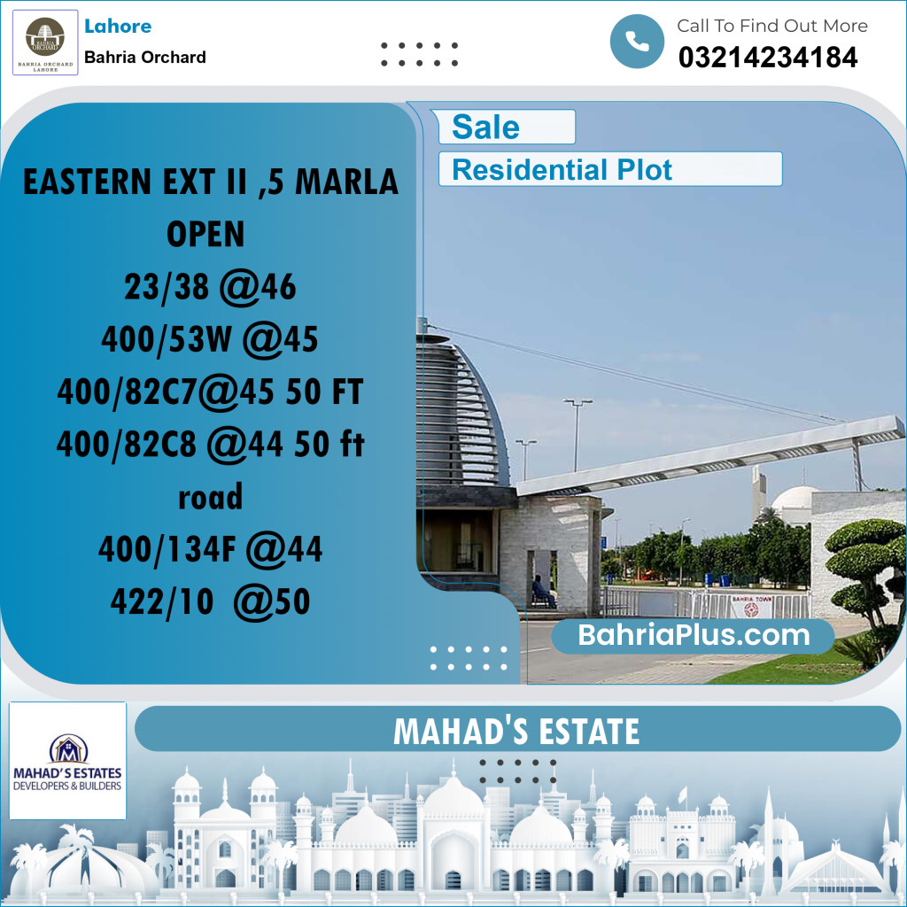 Residential Plot for Sale in Bahria Orchard, Lahore - (BP-197774)