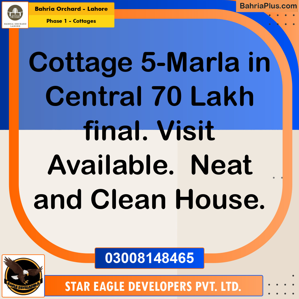 Residential Plot for Sale in Phase 1 - Cottages -  Bahria Orchard, Lahore - (BP-197812)