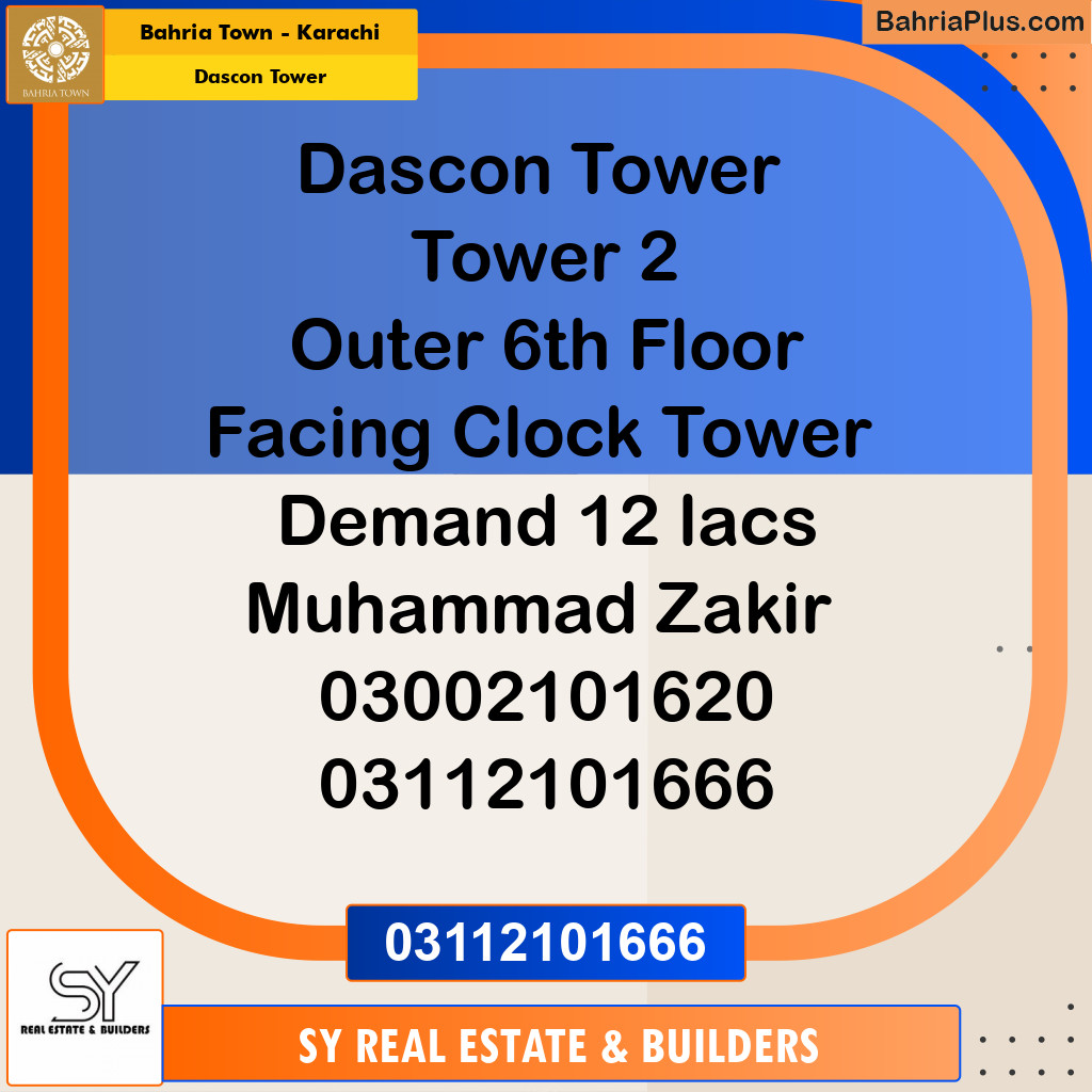 Residential Apartment for Sale in Dascon Tower -  Bahria Town, Karachi - (BP-197827)