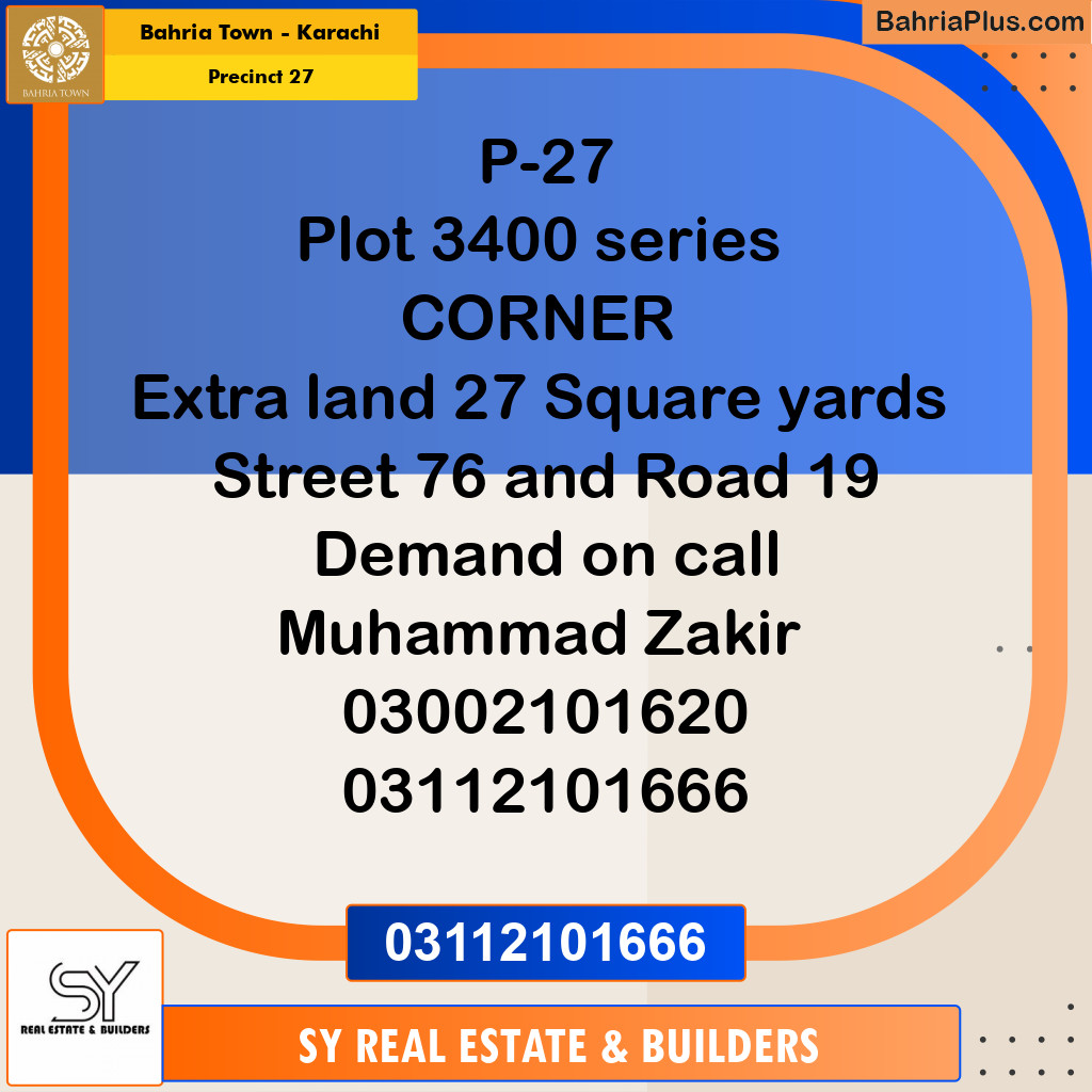 Residential Plot for Sale in Precinct 27 -  Bahria Town, Karachi - (BP-197832)