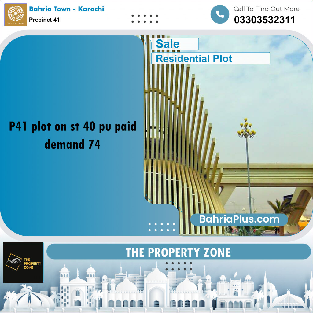 500 Sq. Yards Residential Plot for Sale in Precinct 41 -  Bahria Town, Karachi - (BP-197854)
