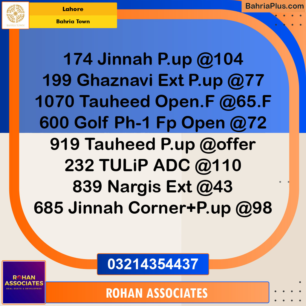 Residential Plot for Sale in Bahria Town, Lahore - (BP-197885)