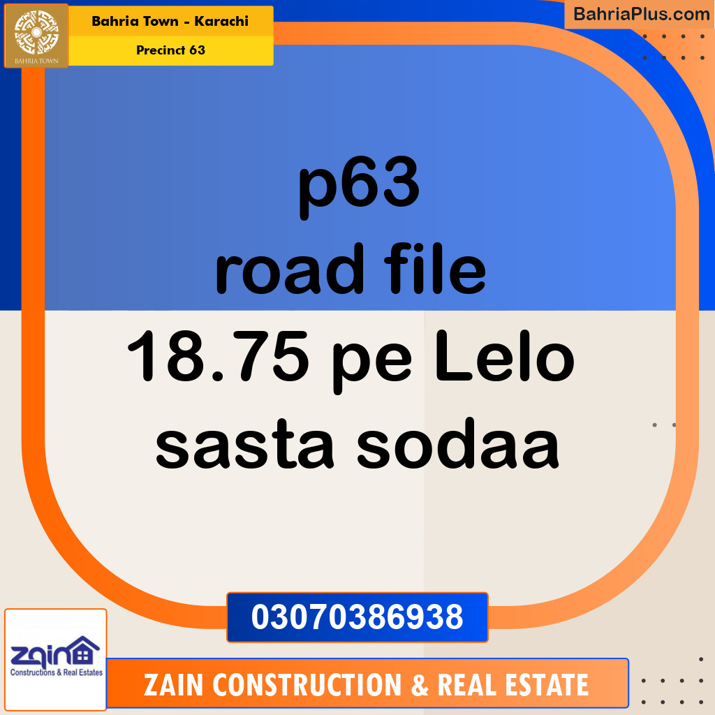 Residential Plot for Sale in Precinct 63 -  Bahria Town, Karachi - (BP-197935)