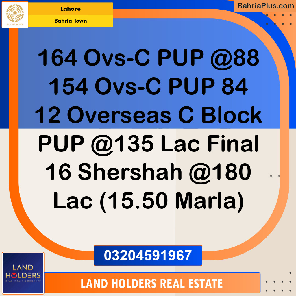 Residential Plot for Sale in Bahria Town, Lahore - (BP-198059)