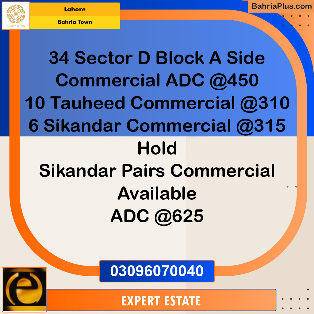 Commercial Plot for Sale in Bahria Town, Lahore - (BP-198071)