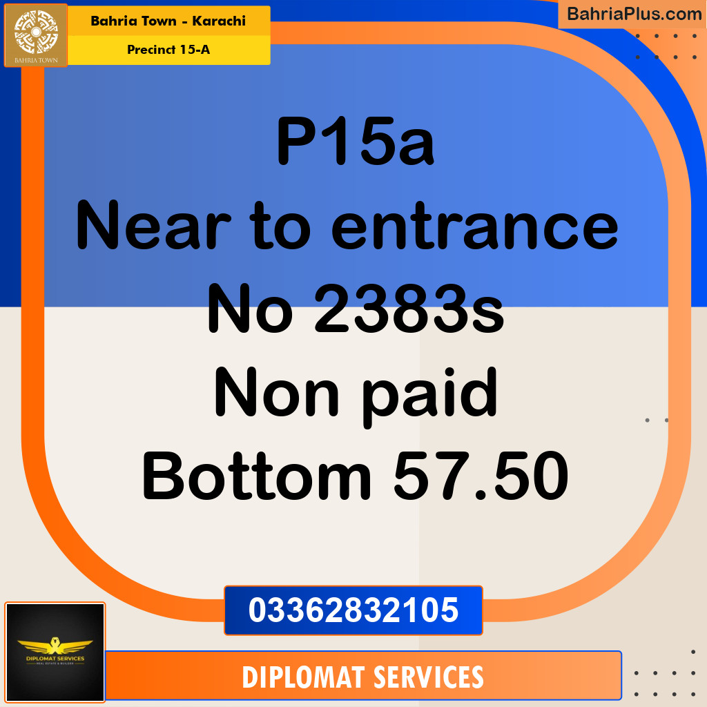 125 Sq. Yards Residential Plot for Sale in Precinct 15-A -  Bahria Town, Karachi - (BP-198108)