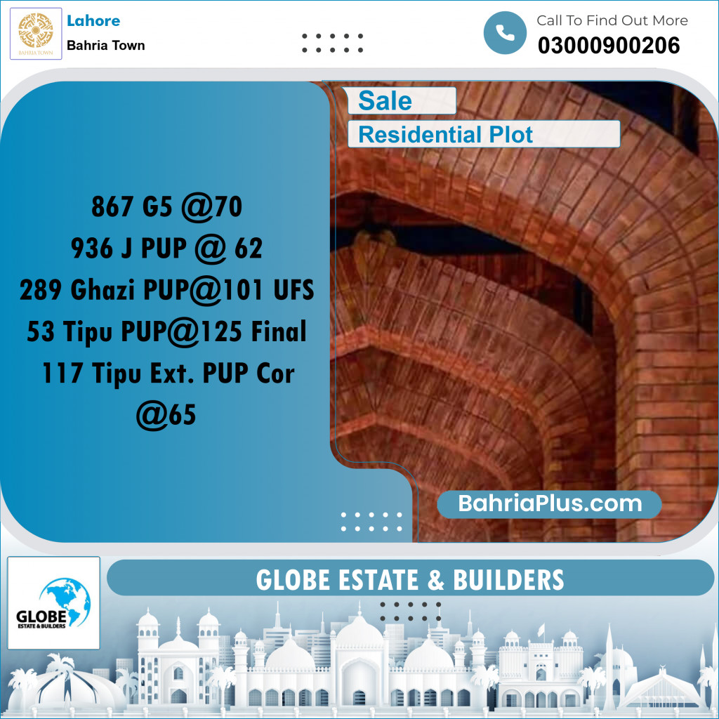 Residential Plot for Sale in Bahria Town, Lahore - (BP-198165)