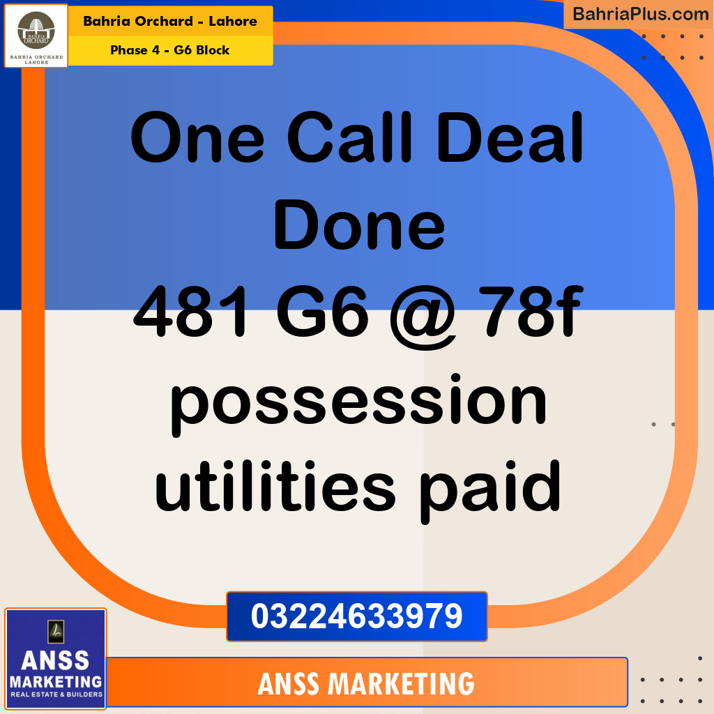 Residential Plot for Sale in Phase 4 - G6 Block -  Bahria Orchard, Lahore - (BP-198292)