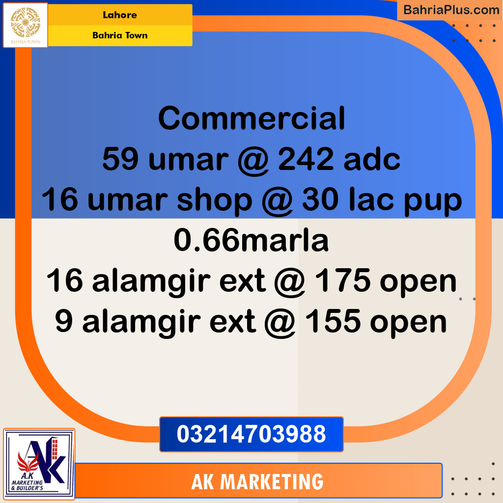 Residential Plot for Sale in Bahria Town, Lahore - (BP-198314)