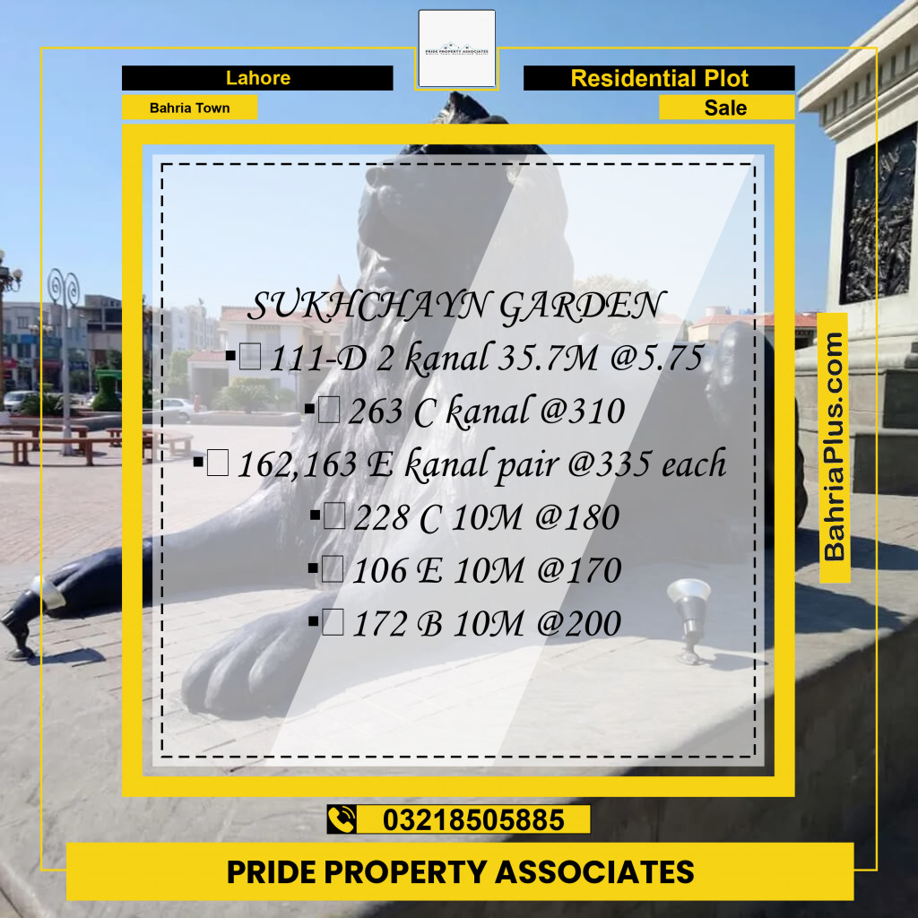 Residential Plot for Sale in Bahria Town, Lahore - (BP-198324)