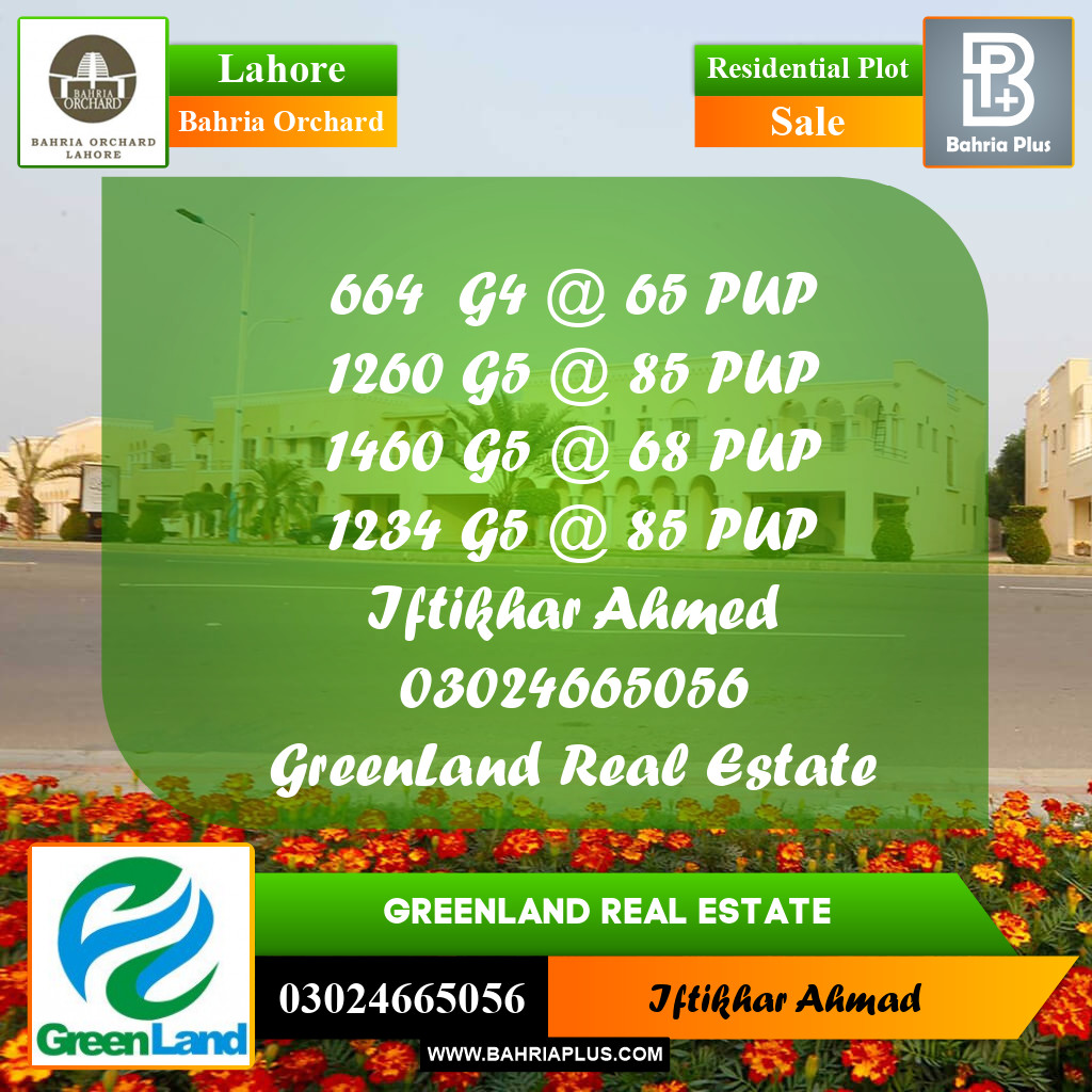 Residential Plot for Sale in Bahria Orchard, Lahore - (BP-198398)