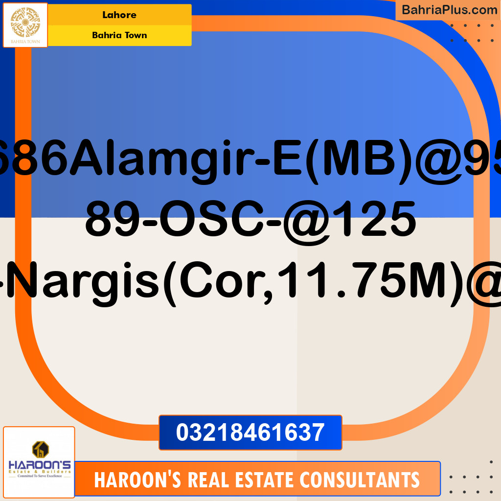 Residential Plot for Sale in Bahria Town, Lahore - (BP-198399)