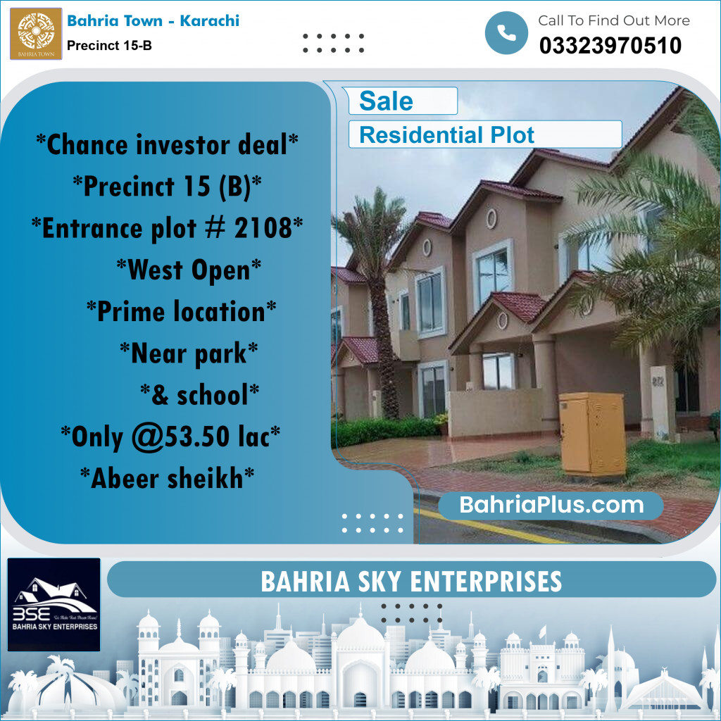 125 Sq. Yards Residential Plot for Sale in Precinct 15-B -  Bahria Town, Karachi - (BP-198406)