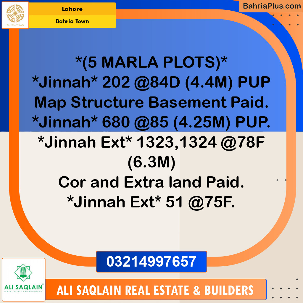Residential Plot for Sale in Bahria Town, Lahore - (BP-198408)