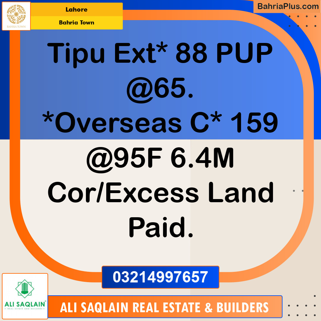 Residential Plot for Sale in Bahria Town, Lahore - (BP-198409)