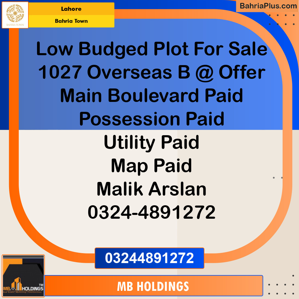 Residential Plot for Sale in Bahria Town, Lahore - (BP-198417)