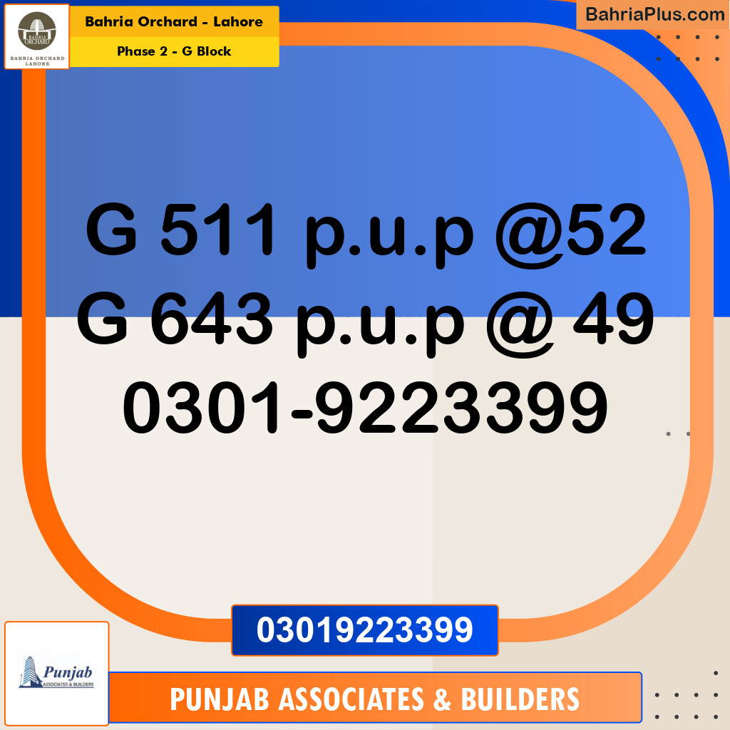 Residential Plot for Sale in Phase 2 - G Block -  Bahria Orchard, Lahore - (BP-198436)