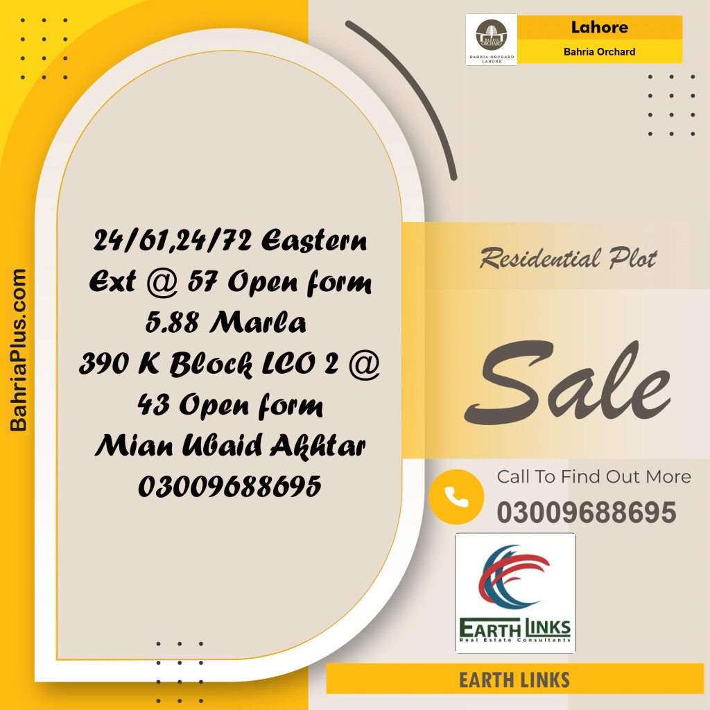 Residential Plot for Sale in Bahria Orchard, Lahore - (BP-198452)