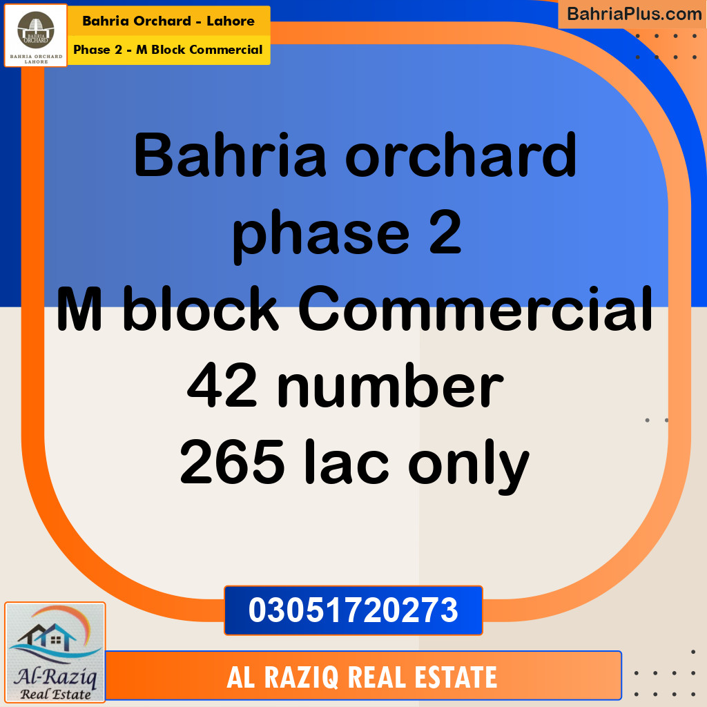 Commercial Plot for Sale in Phase 2 - M Block Commercial -  Bahria Orchard, Lahore - (BP-198488)