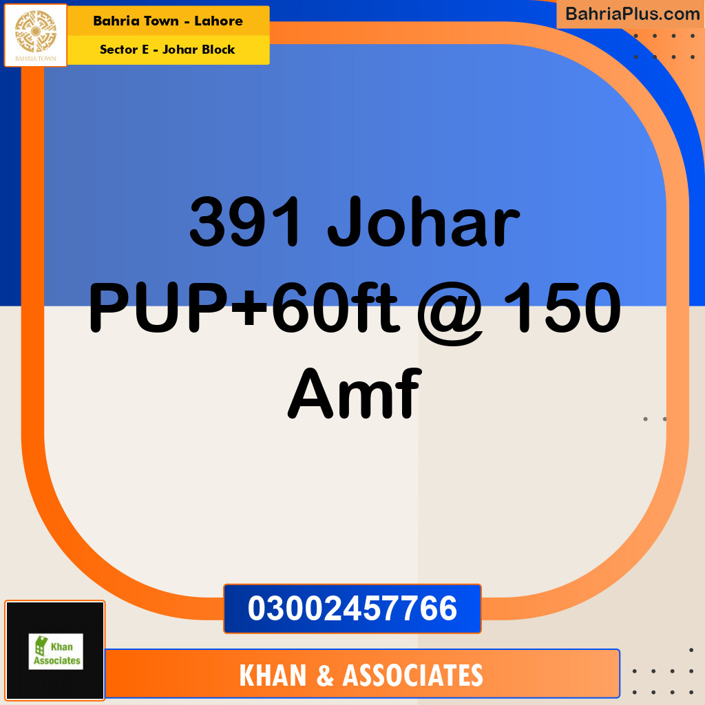 Residential Plot for Sale in Sector E - Johar Block -  Bahria Town, Lahore - (BP-198495)