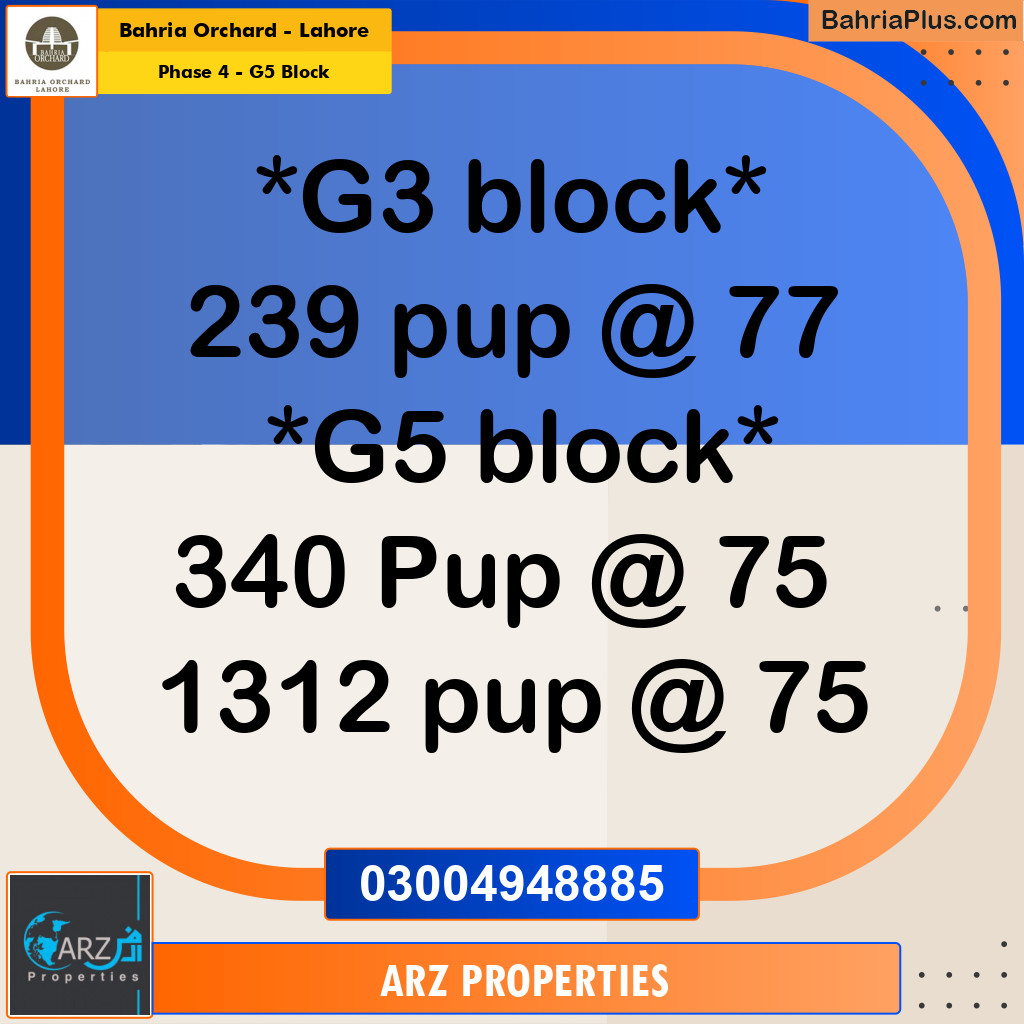 Residential Plot for Sale in Phase 4 - G5 Block -  Bahria Orchard, Lahore - (BP-198578)