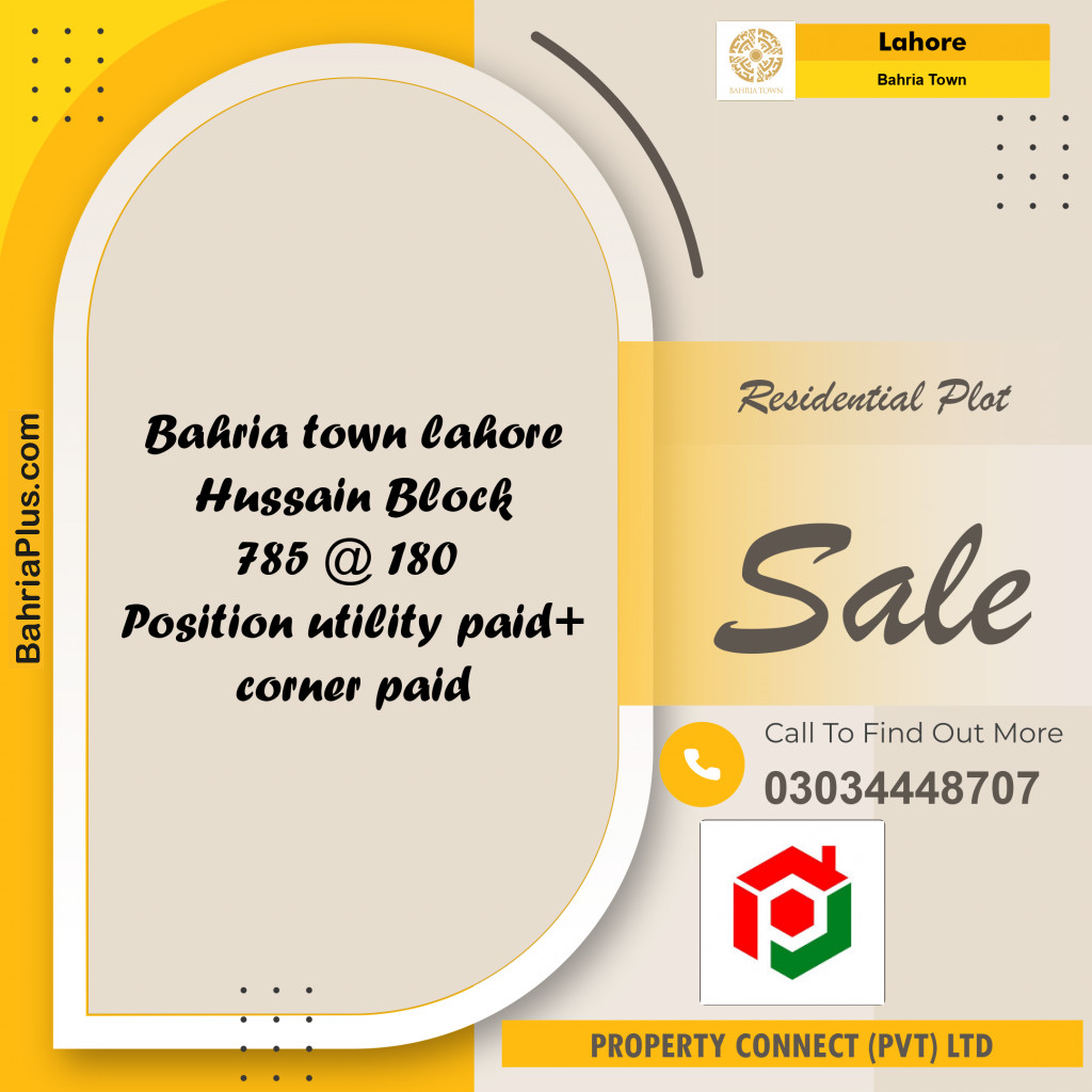 Residential Plot for Sale in Bahria Town, Lahore - (BP-198590)