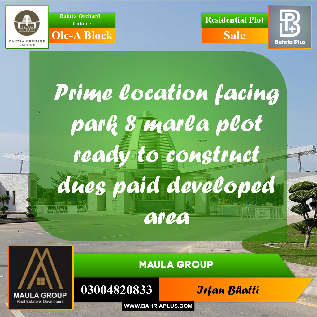 Residential Plot for Sale in OLC-A Block -  Bahria Orchard, Lahore - (BP-198601)