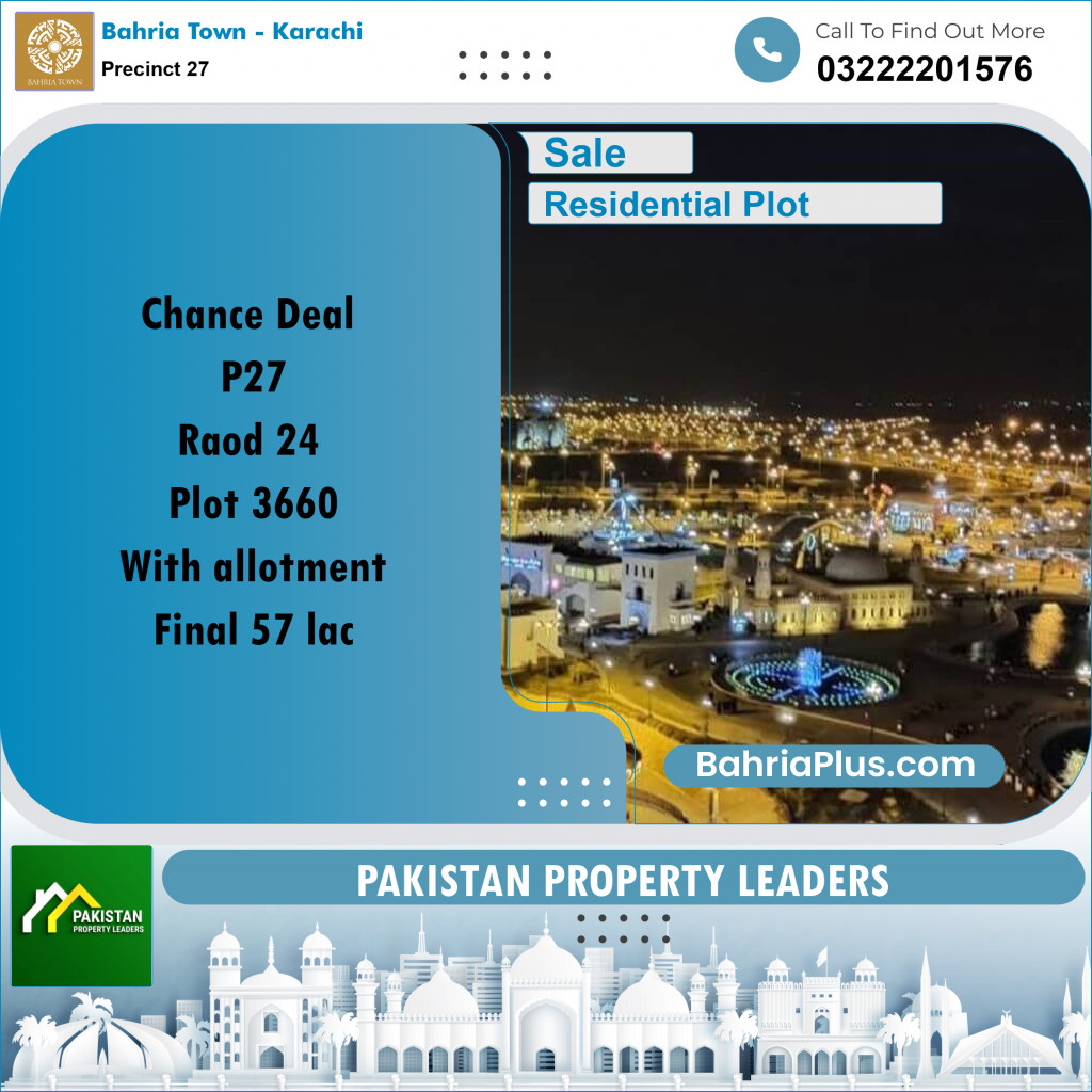 Residential Plot for Sale in Precinct 27 -  Bahria Town, Karachi - (BP-198622)