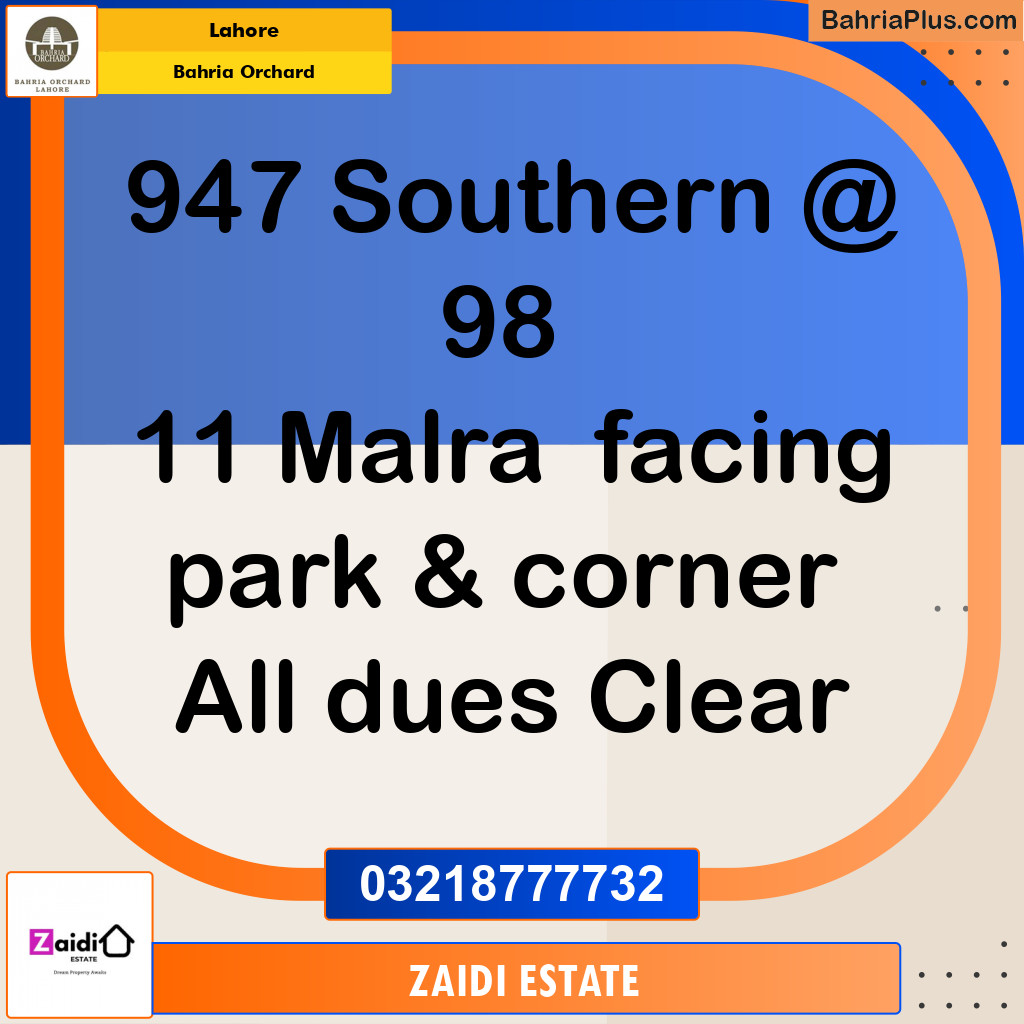 Residential Plot for Sale in Bahria Orchard, Lahore - (BP-198625)