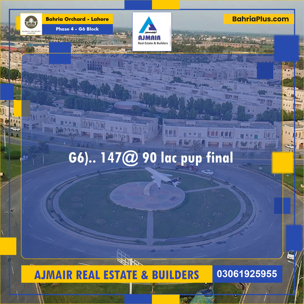 Residential Plot for Sale in Phase 4 - G6 Block -  Bahria Orchard, Lahore - (BP-198653)