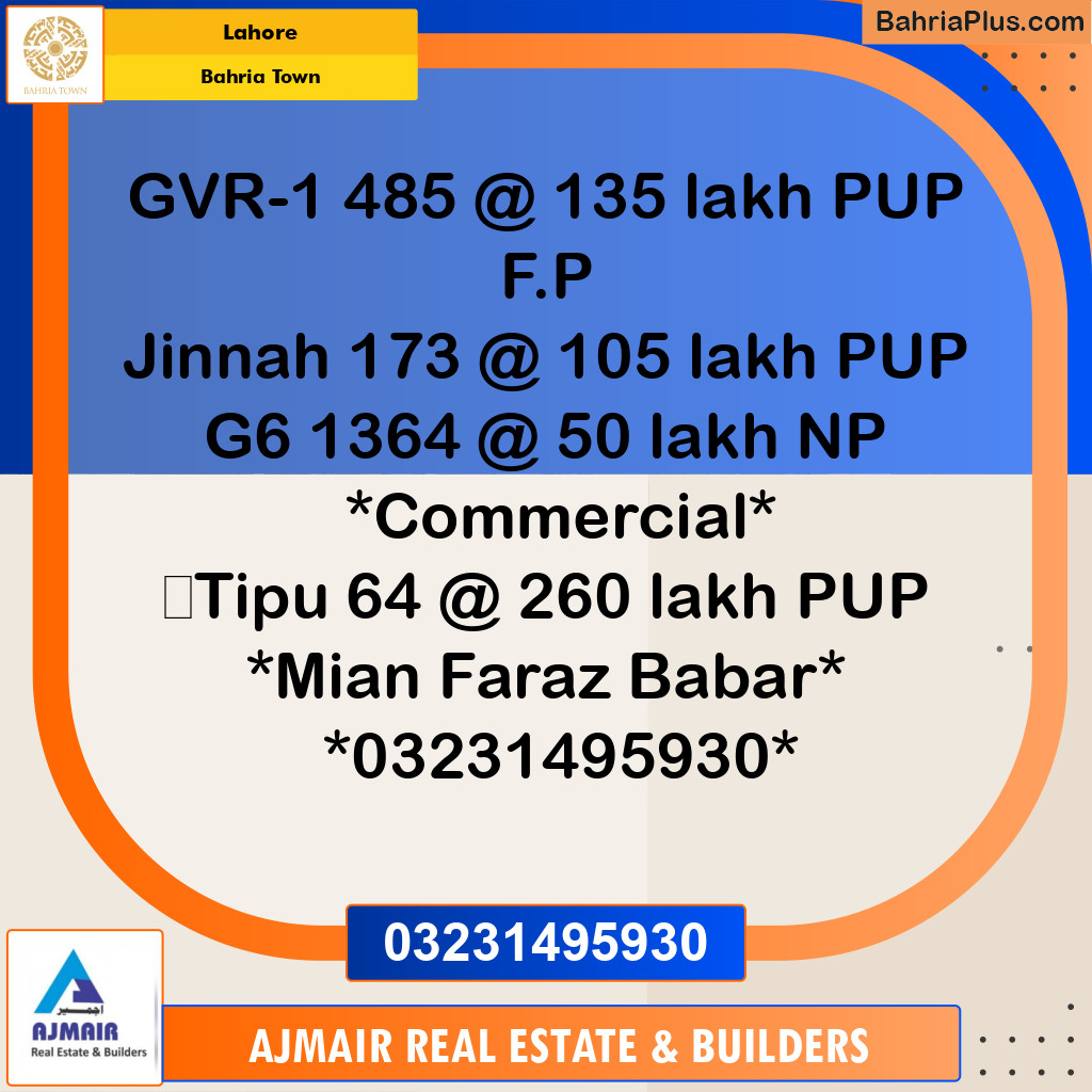 Residential Plot for Sale in Bahria Town, Lahore - (BP-198665)