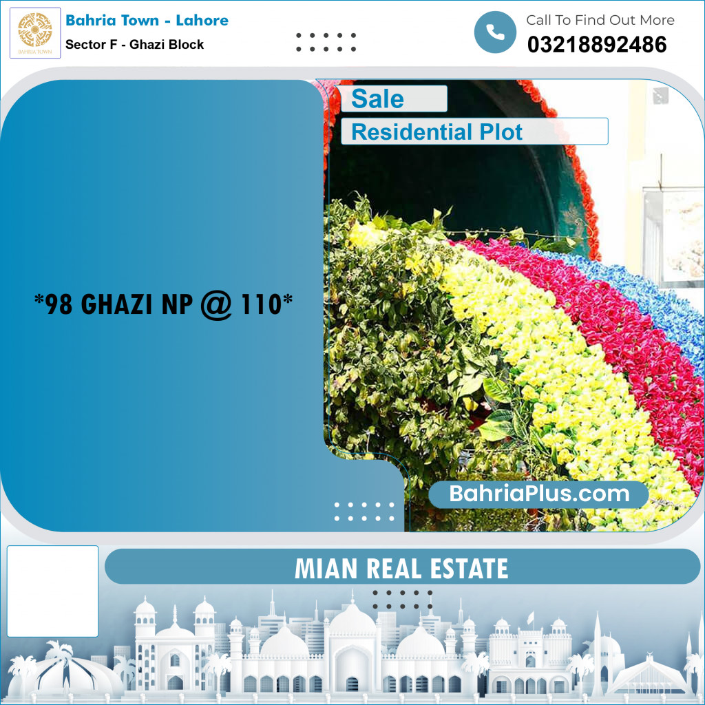 Residential Plot for Sale in Sector F - Ghazi Block -  Bahria Town, Lahore - (BP-198669)