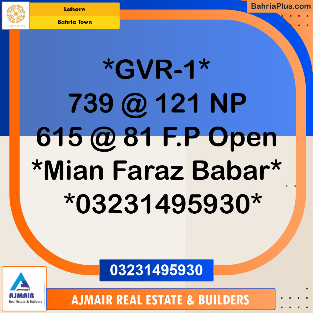 Residential Plot for Sale in Bahria Town, Lahore - (BP-198690)