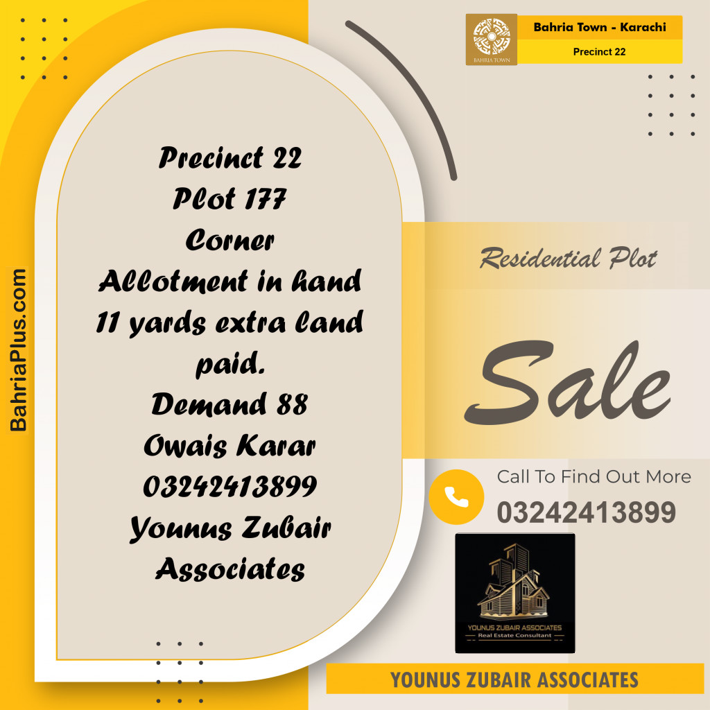 250 Sq. Yards Residential Plot for Sale in Precinct 22 -  Bahria Town, Karachi - (BP-198770)