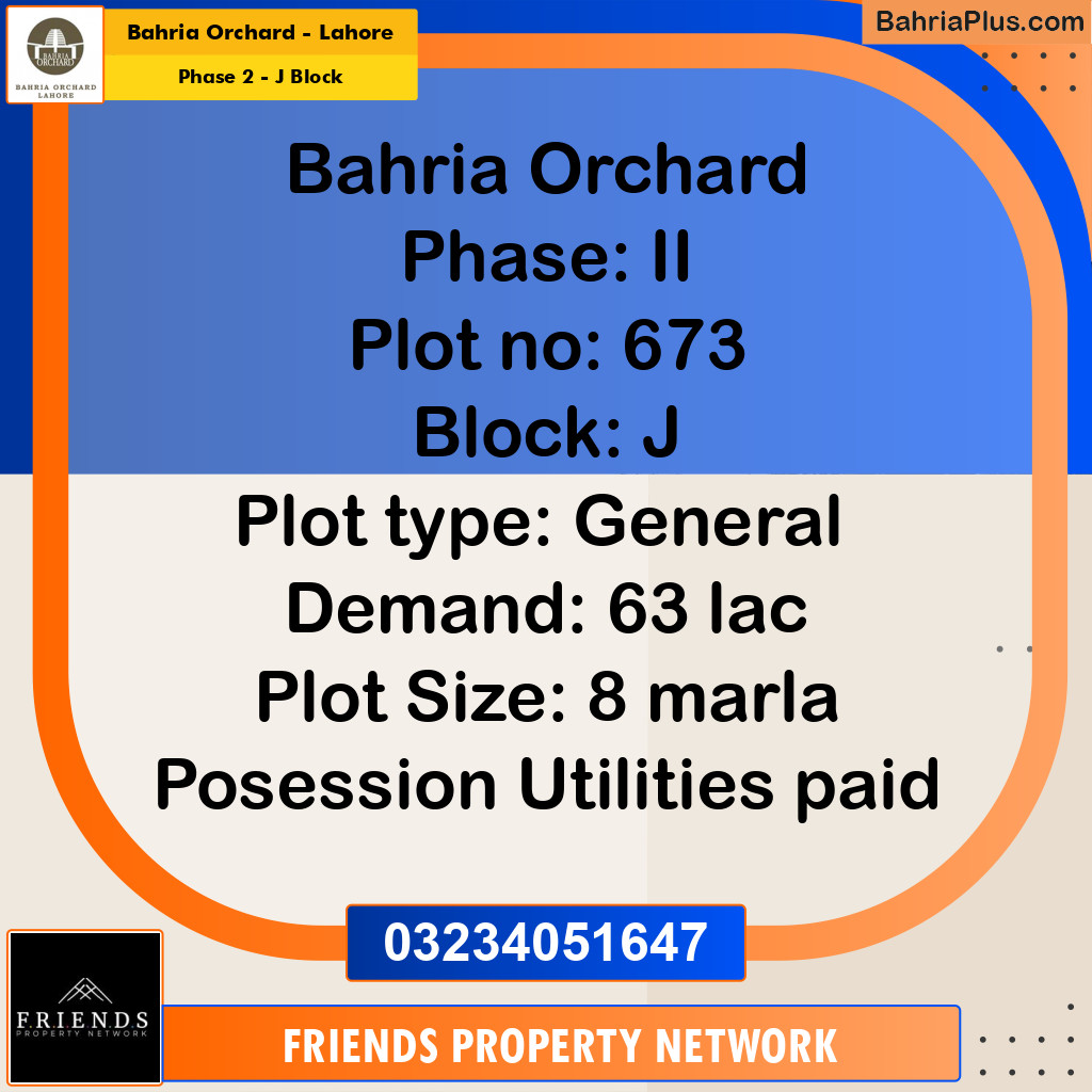 Residential Plot for Sale in Phase 2 - J Block -  Bahria Orchard, Lahore - (BP-198798)