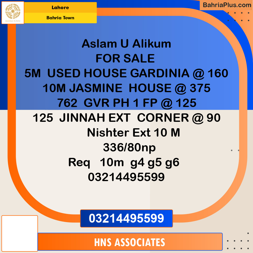 Residential Plot for Sale in Bahria Town, Lahore - (BP-198811)