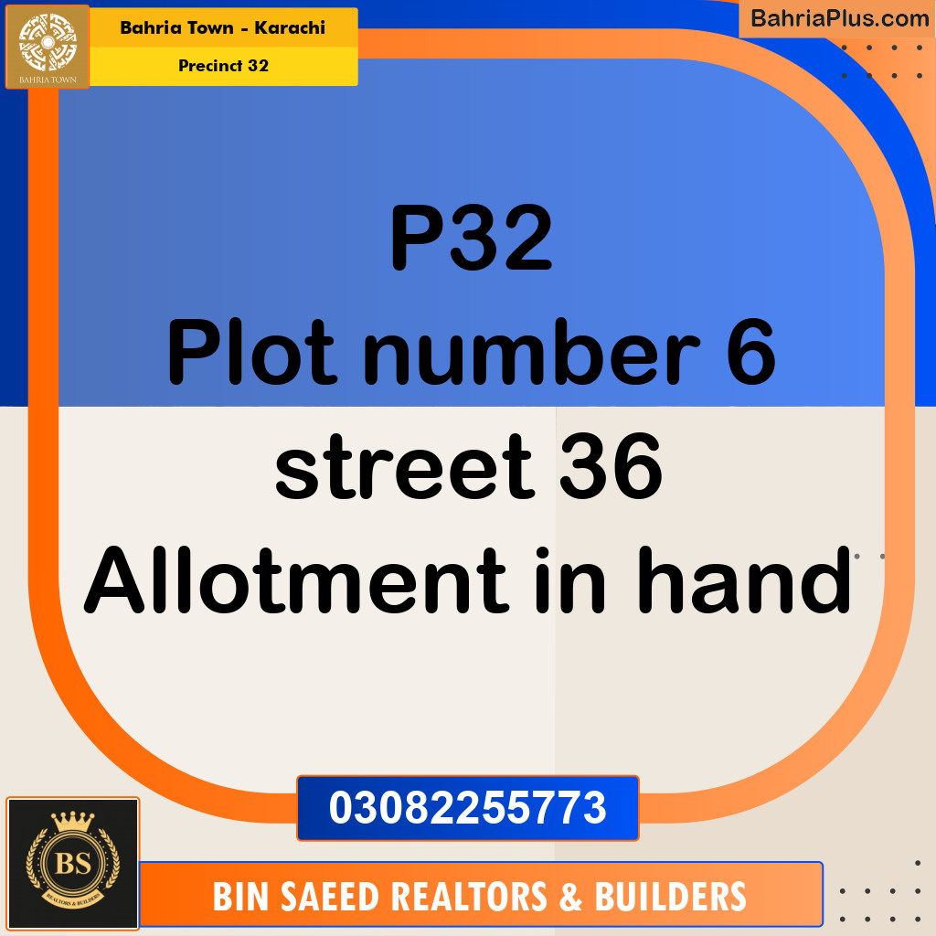 250 Sq. Yards Residential Plot for Sale in Precinct 32 -  Bahria Town, Karachi - (BP-198855)