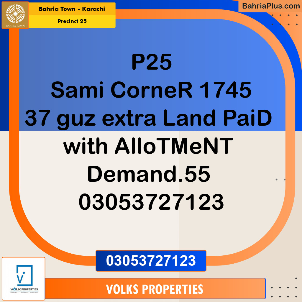 125 Sq. Yards Residential Plot for Sale in Precinct 25 -  Bahria Town, Karachi - (BP-198923)