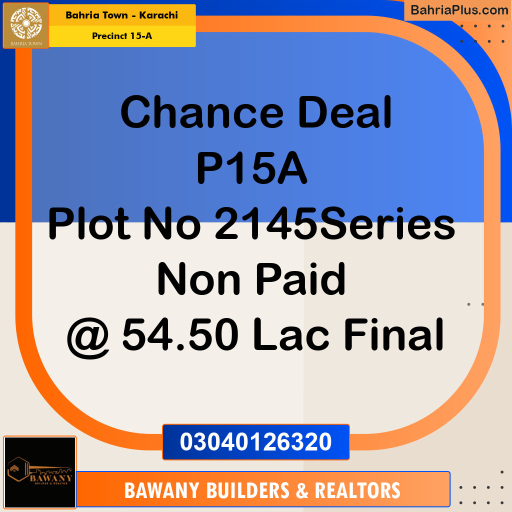 125 Sq. Yards Residential Plot for Sale in Precinct 15-A -  Bahria Town, Karachi - (BP-198927)