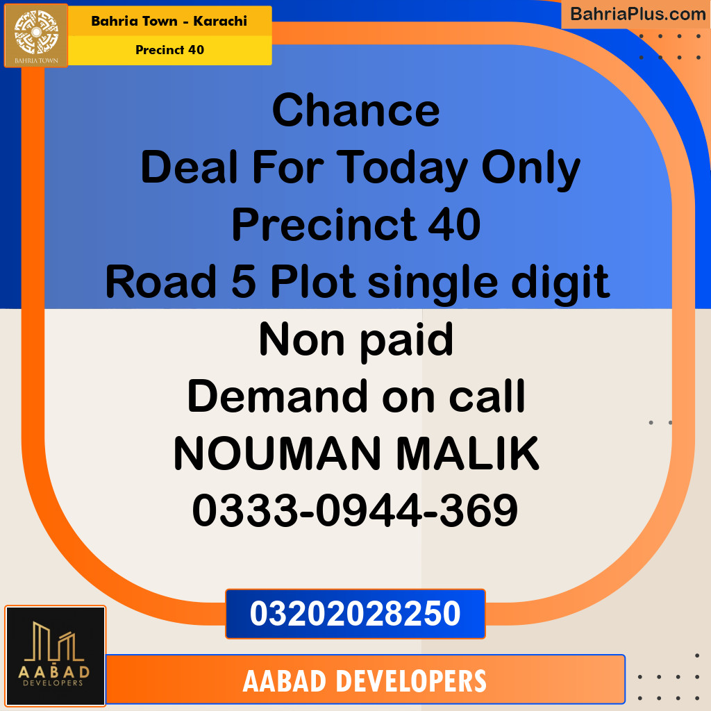 Residential Plot for Sale in Precinct 40 -  Bahria Town, Karachi - (BP-198959)