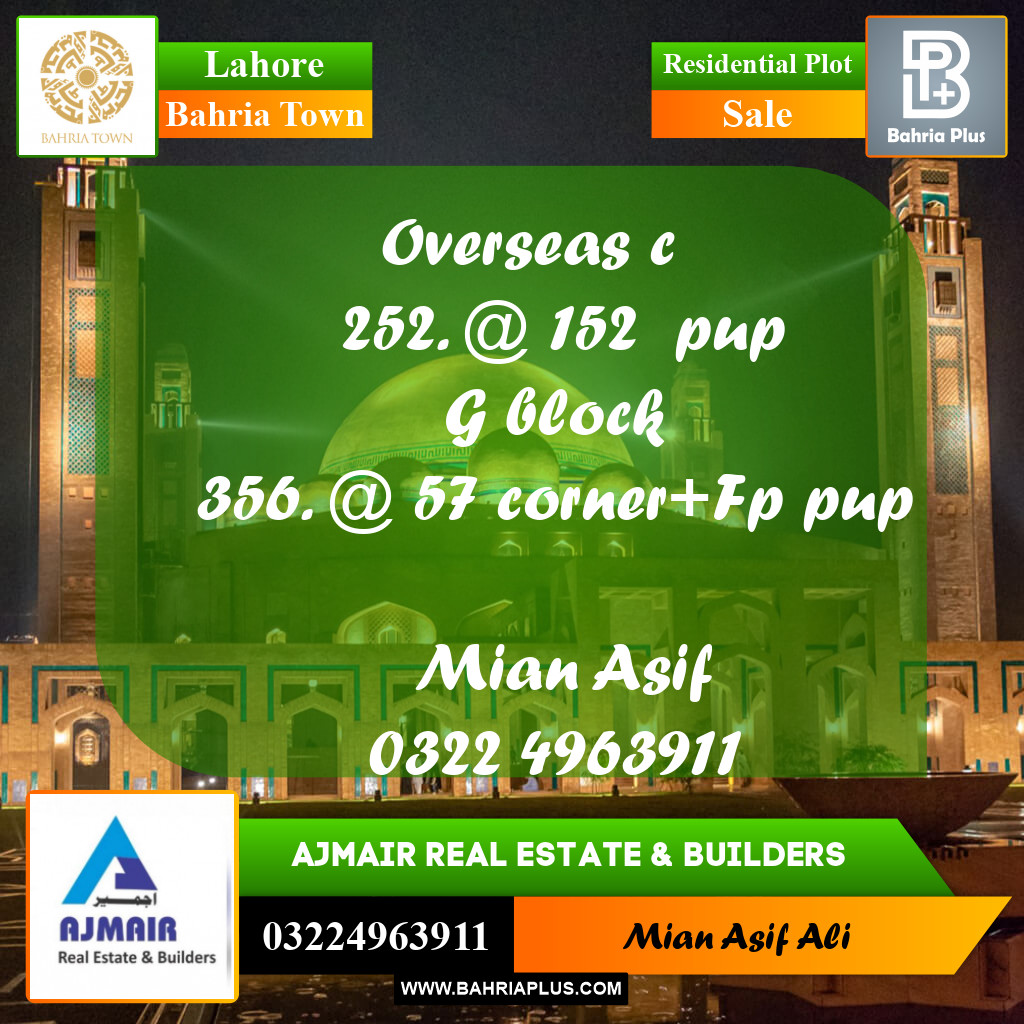 Residential Plot for Sale in Bahria Town, Lahore - (BP-198968)