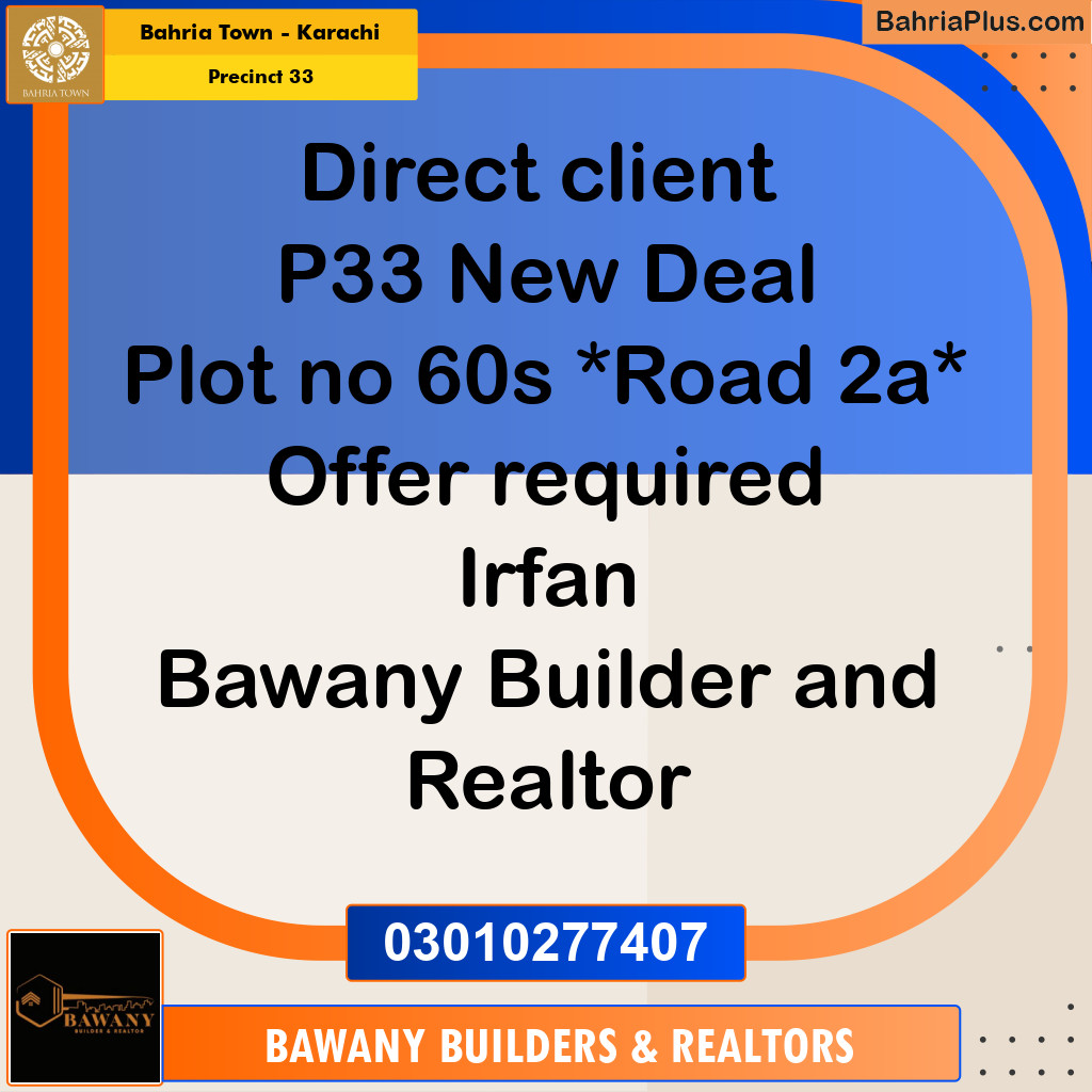 Residential Plot for Sale in Precinct 33 -  Bahria Town, Karachi - (BP-198980)