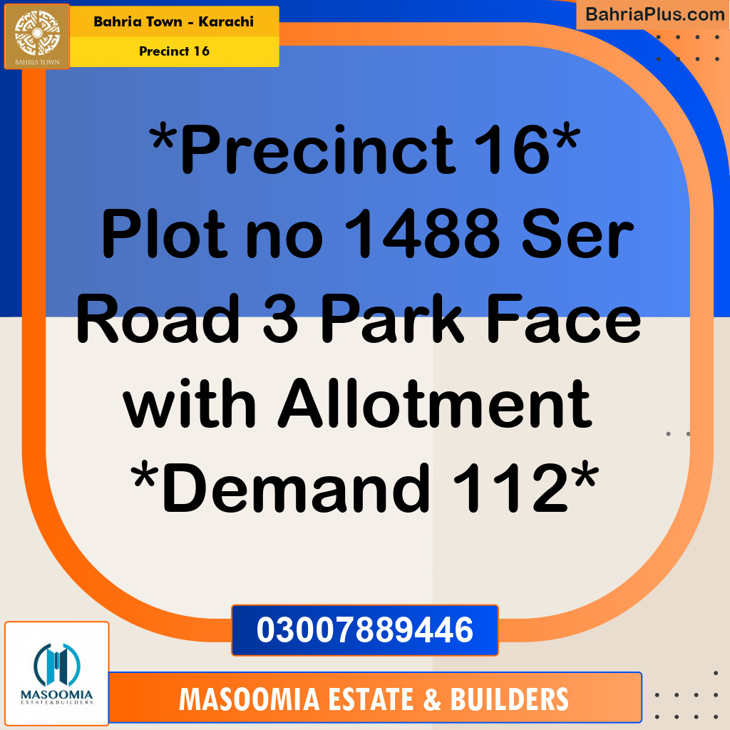 250 Sq. Yards Residential Plot for Sale in Precinct 16 -  Bahria Town, Karachi - (BP-198989)