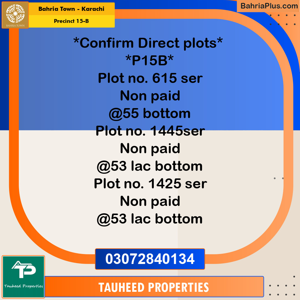 125 Sq. Yards Residential Plot for Sale in Precinct 15-B -  Bahria Town, Karachi - (BP-198990)